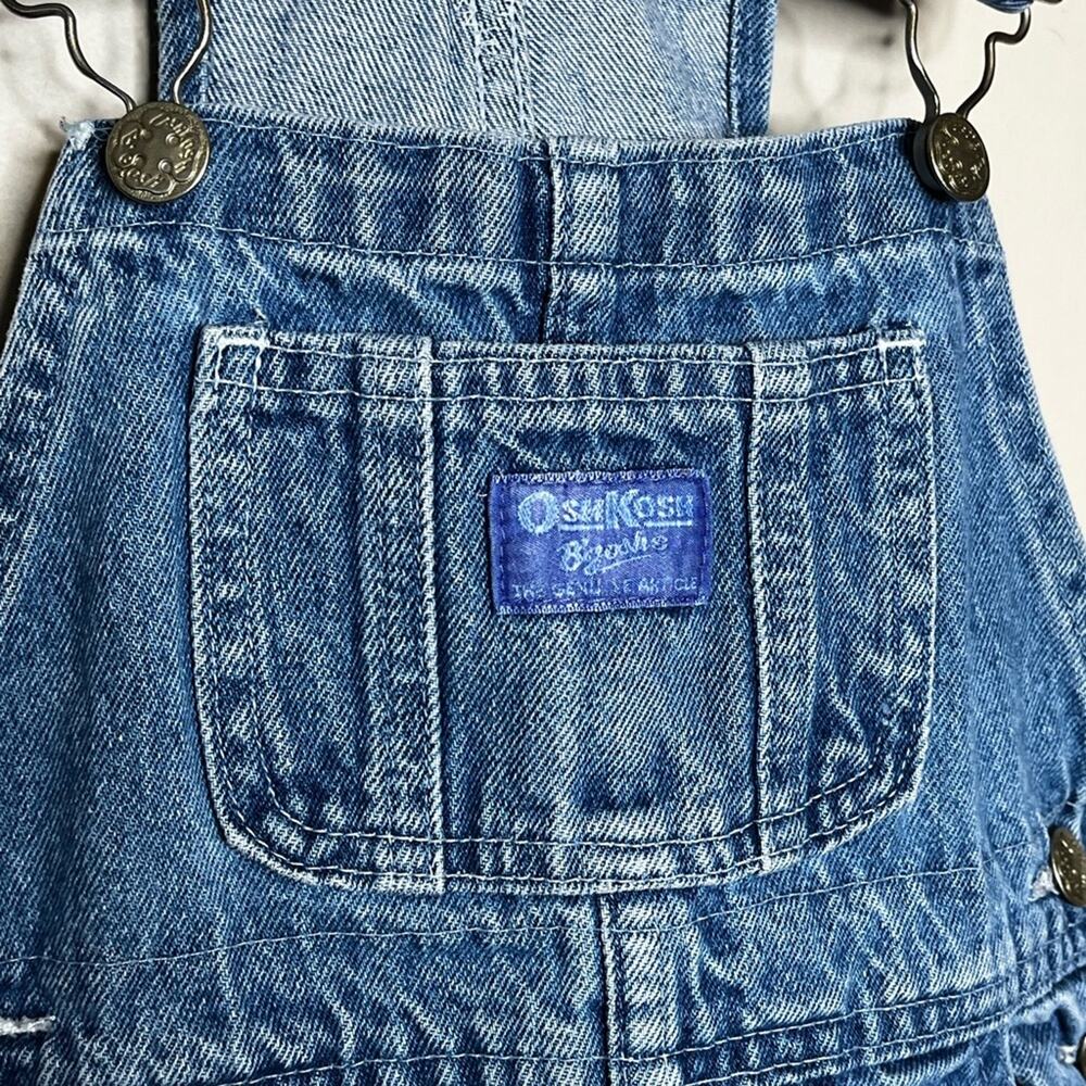 OSHKOSH B'GOSH Denim Overalls Kids Size 4 Classic Blue Vintage Style - Picture 4 of 5